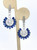 Sutra 18KT White Gold, 14.28CT. Blue Sapphire & 8.52 Carat Diamond Fan Earrings