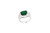Art Deco Style Emerald with Diamond 0.58 Carat Ring Set in 18 Karat White Gold