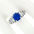 18k Gold 5.91ctw AGL Emerald Burma No Heat Sapphire & Step Baguette Diamond Ring