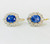 Art Deco Style Blue Sapphire and Diamond Earrings in 18 Karat Gold and Platinum