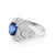 Vintage 2.06 Carat Oval Sapphire and Diamond Cluster Platinum Engagement Ring