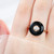 Artdeco Black Enameled 0.30 Carat Diamond Stackable Ring
