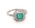 Vintage .95 Carat Emerald Diamonds Platinum Ring