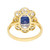Art Deco Asscher Cut Sapphire Diamond Ring circa 1920s