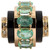 Art Deco Style 5.15 Carat White Diamond Emerald Onyx Yellow Gold Cocktail Ring