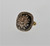 Diamond Burst on Black Enamel 14k Yellow Gold Antique Style Cocktail Ring