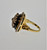 Diamond Burst on Black Enamel 14k Yellow Gold Antique Style Cocktail Ring