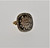 Diamond Burst on Black Enamel 14k Yellow Gold Antique Style Cocktail Ring