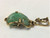 Vintage Rough Cut Emerald 18 Karat Yellow Gold Pendant