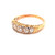 Antique Five Old Mine Cut Diamond 18K Yellow Gold Ring