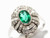 Art Deco Style Emerald and Diamond Ring, 18 Karat White Gold