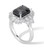18 Karat White Gold LOLA Deco Inspired Black Spinel and Diamond Ring