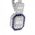 Illusion Diamond and Sapphire Drop Dangle Earrings