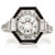 Vintage Art Deco Style Hexagonal 1.50ct Diamond and Onyx Ring