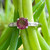 Pink Tourmaline in Deco-Era Platinum Engagement Ring with Straight Baguettes