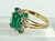 Vintage Colombian Emerald Solitaire Ring with Accents 18 Karat