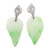 Carve Jade with Diamond Leaf Earrings Set in 18 Karat White Gold Settings