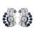 Raymond Yard Vinatge Diamond Blue Sapphire Platinum Retro Clip On Earrings