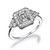 1/2 Carat 18 Karat White Gold Art Deco Style Princess Diamond Engagement Ring