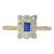 Art Deco 18 Carat Gold and Platinum Sapphire and Diamond Panel Ring