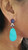 Art Deco Style Turquoise Blue Sapphire Gold Diamond Enamel Flat Drops Earrings