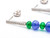 0.12 Carat Diamond Earrings with Tanzanite and Tsavorite Beads