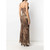 90s Etoile lace dress in shades of brown, gold and bronze with animal print
