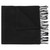 90s Versace black virgin wool scarf with fringes and logo