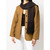 2000s Giorgio Armani brown wool scarf with pattern and macramÃ© insert