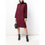80s Emanuel Ungaro burgundy wool dress with black checked pattern