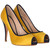 2000s Giuseppe Zanotti yellow open-toe dÃ©colletÃ© with black details