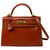 Hermes Rouge Kelly 35 Tadelakt Griss Interior Bag