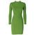 1990s Sybilla green wool fitted tight midi dress