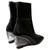Courreges Black Leather Ankle Boot with Plexi Wedge Heel