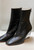 Courreges Black Leather Ankle Boot with Plexi Wedge Heel