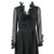 1960s Sorelle Fontana black long silk dress with ruched details