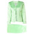90s Chanel light green silk suit