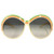 1970s Christian Dior Ivory, Green and Orange Oval Sunglasses