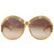 1970s Christian Dior Yellow and Brown Oval Sunglasses
