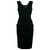 1990s Chanel black wool blend V-neck midi dress