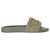 2010s Chanel khaki rubber chain slides