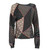 1970s Emanuel Ungaro black silk with white print blouse