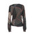 1970s Emanuel Ungaro black silk with white print blouse