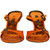 1990s Bruno Magli Python Orange Sandals