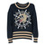 1980s Escada dark blue blend cotton jumper