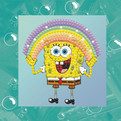 SpongeBob  13 x 13cm- Rainbow  - Diamond Painting