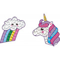 Stickers  -  Pack 6 Rainbow Unicorn  - Diamond Painting