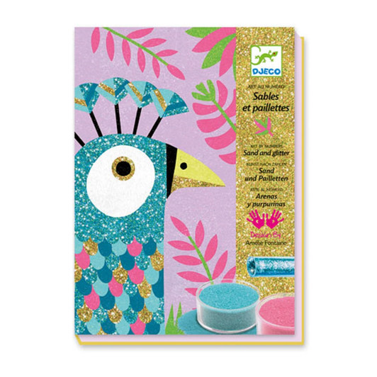 Χρωματίζω με άμμο και γκλίτερ Λαμπερά παγώνια