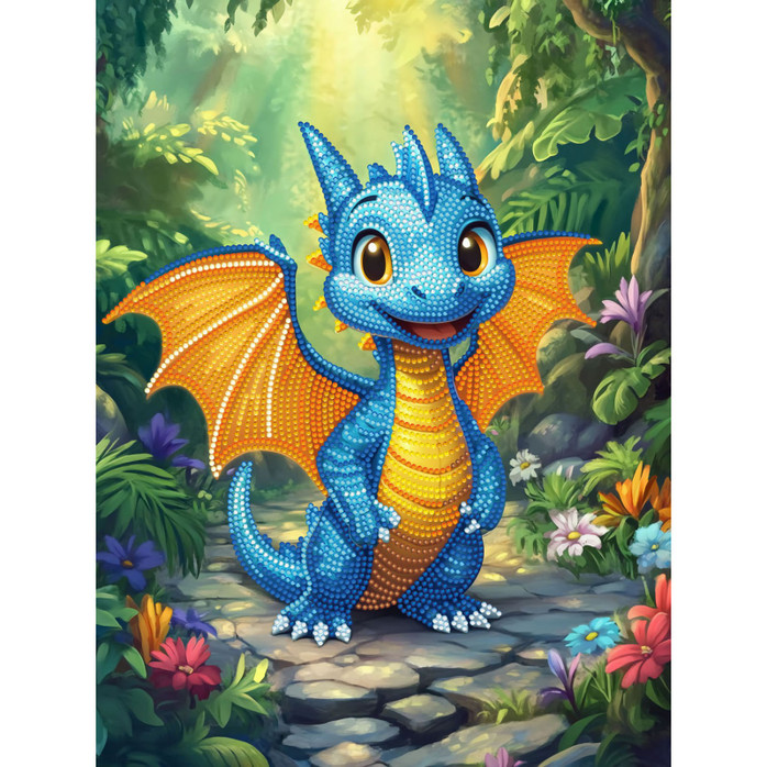 Blue Dragon 30 x 40 cm  έτοιμο να κρεμαστεί - Diamond Paintings