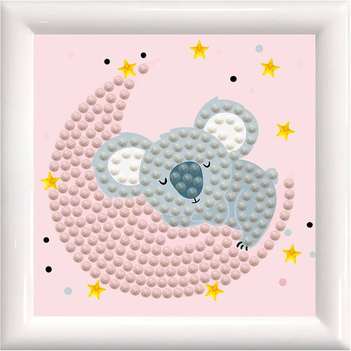 Koala Hugging Moon -7.6 x 7.6cm With Frame  - Diamond Painting